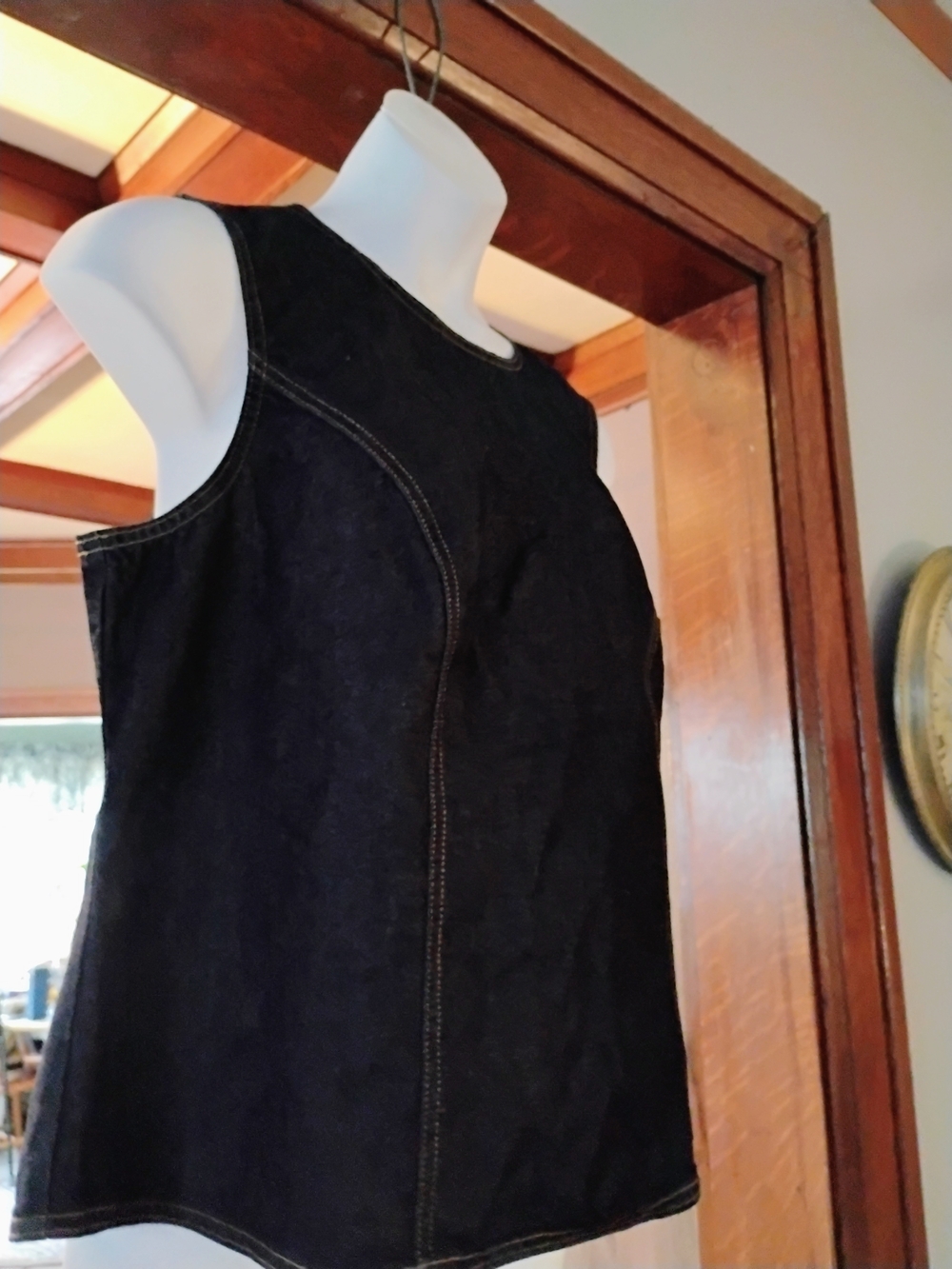 wild fable Black Sleeveless Denim Shift Top